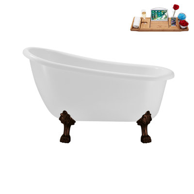 53.1'' x 25.6'' Soaking Acrylic Bathtub