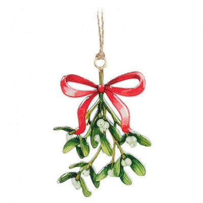 Mistletoe & Bow Ornament