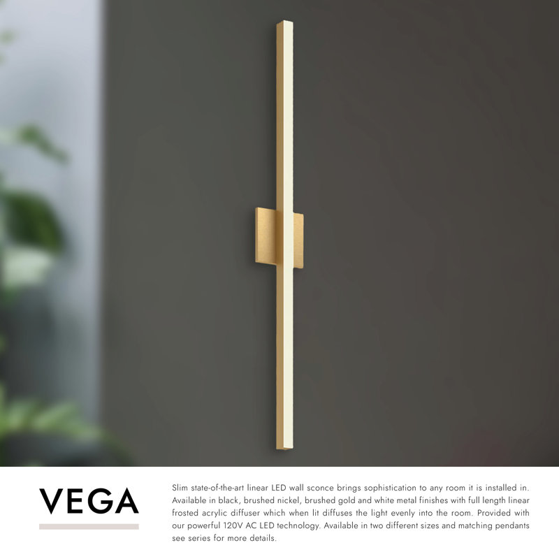 Vega 1 - Light LED Wallchiere, 37" H x 4.75" W x 1.75" D, White