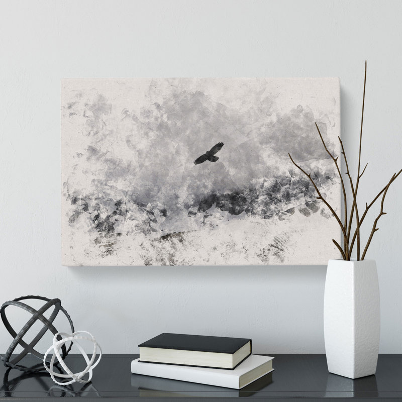 Bird Flying over Mountains - Wrapped Canvas, 35cm H x 50cm W x 3cm D