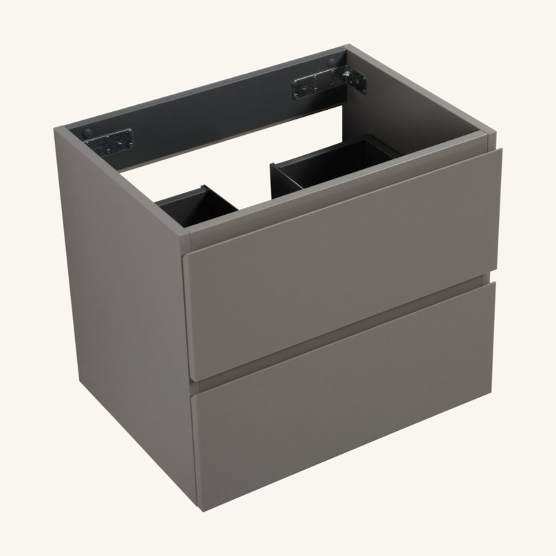 Armoire murale sans lavabo, avec deux tiroirs, pré-assemblée, Blanc / gris