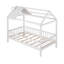 Lit simple en bois avec clôture-124151142