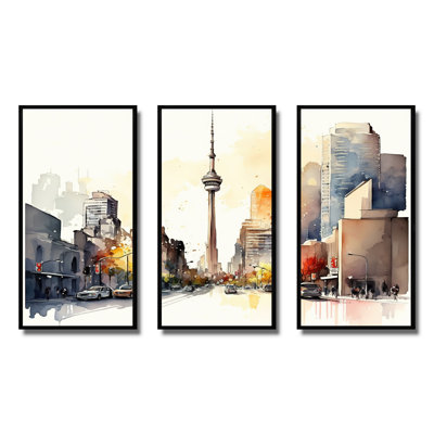 Toronto Skyline VIII - 3 pièces sur toile