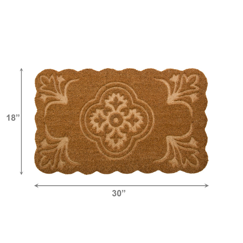 Scallop Shape Etched Coir Door Mat