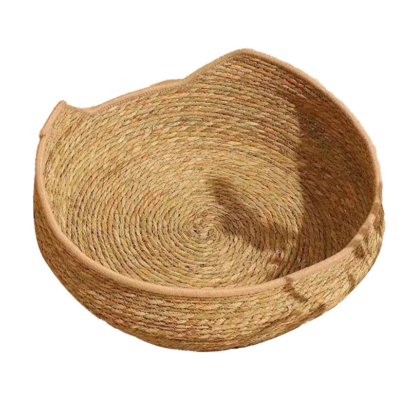 Lit pour chien en gazon tissé, lit pour animaux de compagnie toutes saisons, lit pour chat avec griffoir, lit pour chat amovible et lavable en gazon synthétique