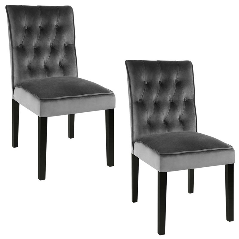 Jamie 46cm H Upholstered Side Chair, Grey