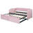 Twin Size Velvet Upholstered Daybed with Pop Up Trundle, Pink-212416836