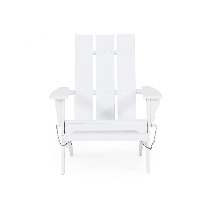Chaise Adirondack pliable de conception rustique, Blanc