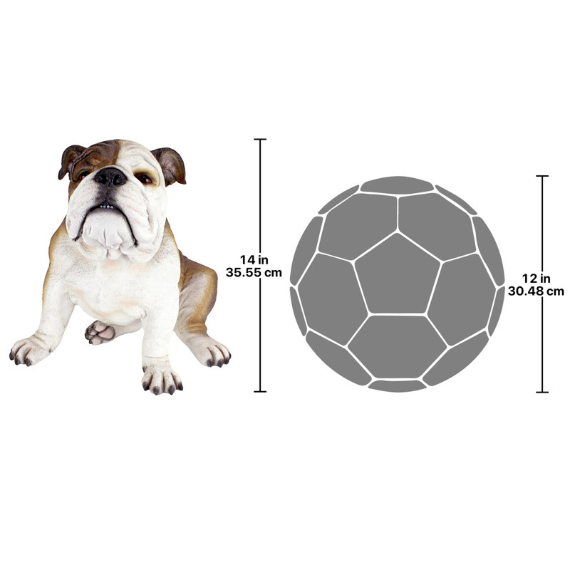 Hand-Painted Life-Like Bulldog Resin Garden Statue