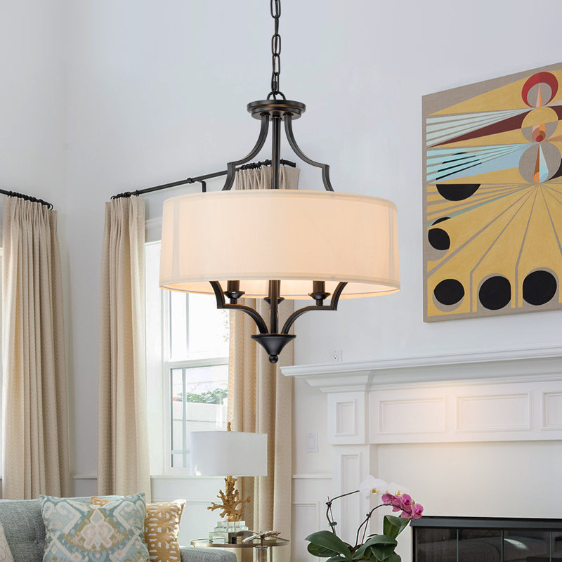 3 - Light Chandelier, Matte Black