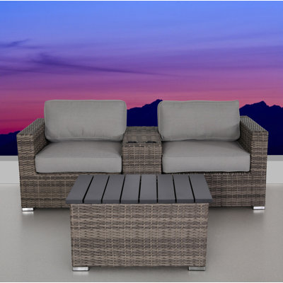 Wicker Fully Assembled 2 - Person Seating Group with Cushions