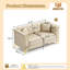 Canapé Chesterfield modulaire 2 places de luxe de 157 cm (61,8 po), canapé en similicuir avec capitonnage à boutons fait main, accoudoirs à garniture métallique et pieds fins en métal, comprend 2 coussins pour salon, appartement