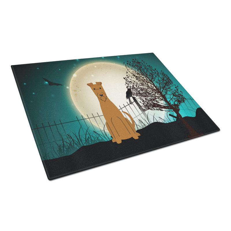 Planche à découper en verre à trésors irish terrier caroline Scary Halloween