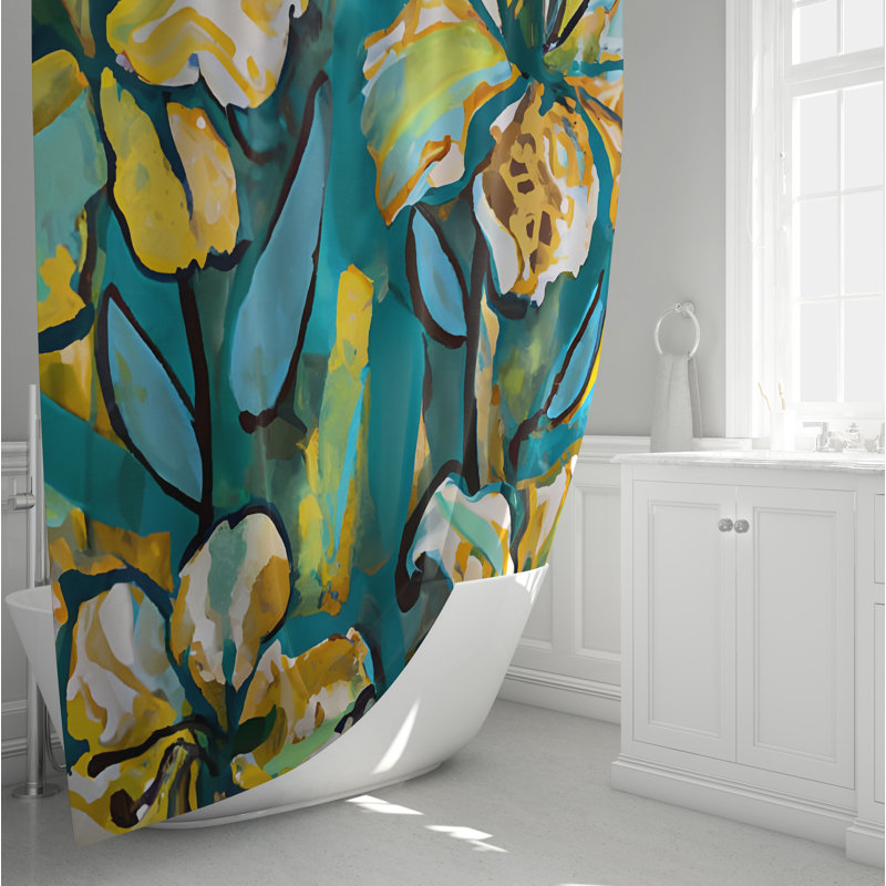 Bonley Floral Shower Curtain, 72" H x 70" W