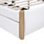 Lit plateforme double avec lit gigogne double en blanc, fabrication en bois durable, tête de lit A Night, lit de sommier non requis, lit gigogne blanc-489014148