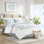 Édredon double blanc - jupe de lit et broderie en coton à densité de tissage 200 fils-124311848