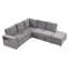 Canapé-lit modulaire en polyester 90,6 po en forme de L gris-129345079