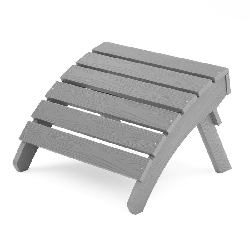 Repose-pieds extérieur en plastique Kacy-Leigh Adirondack, Gris