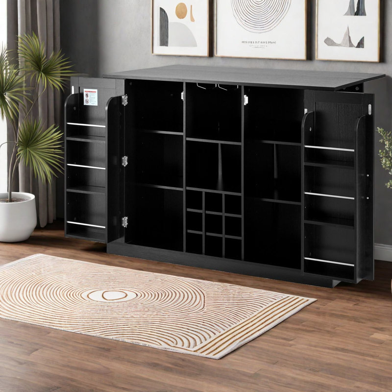 Extendable Sideboards & Buffets, Mdf Modern Storage Bar Cabinet Kitchen