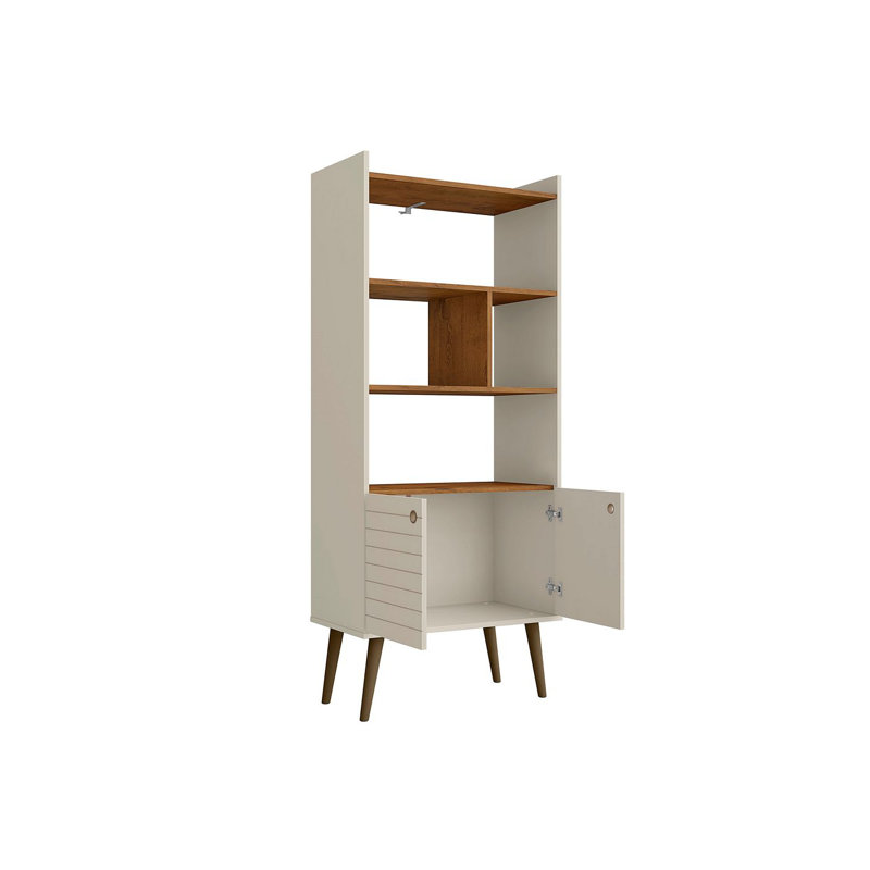 Helaina Geometric Storage Bookcase, Off White