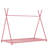 Metal Twin Size House Platform Bed With Triangle Structure, Pink-243458191