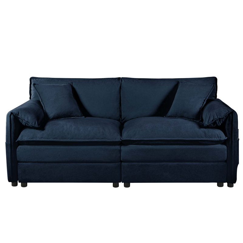 Canapé modulaire confortable et polyvalent avec coussins à deux couches, poches de rangement et accoudoirs innovants pour la détente et la personnalisation