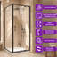 Cabine de douche semi-sans cadre, porte de douche à pivot d'angle avec verre trempé ANSI de 1/4 po 6 mm-133139221-133139218