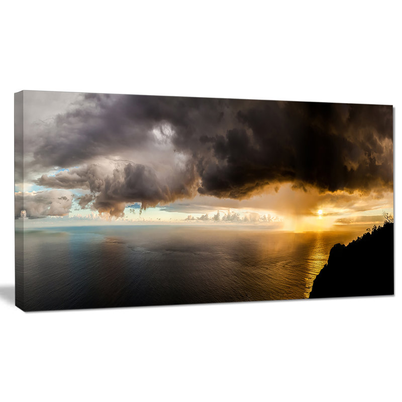 « storm dark pourrait au coucher du soleil », reproduction de photo sur toile tendue, H 16 po x l 32 po x P 1 po