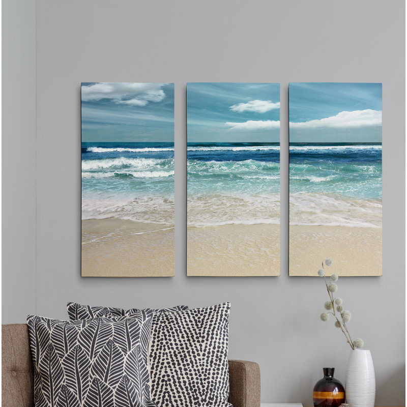 Symphony of the Sea - Ensemble de 3 reproductions d'images sur toiles tendues, H 40 po x l 60 po x P 1,5 po