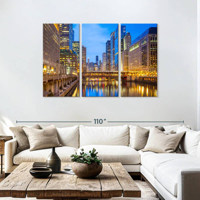 Sirci Bustling Downtown Chicago, H 48 po x l 74 po