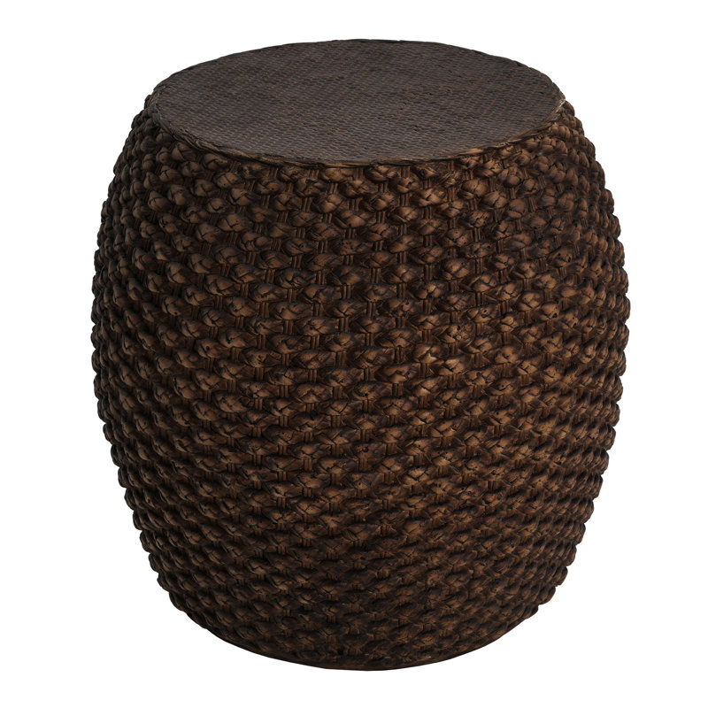 Table d'appoint fabriquée à la main en faux brun, pour l'intérieur et l'extérieur, d'une taille de 16,72 po, aucun assemblage requis,