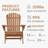 Folding Adirondack Chair Set of 2, Solid Wood All-Weather Fire Pit Chairs with Pre-Assembled Backrest & Seat Board for Deck Backyard Patio Outdoor