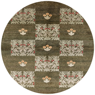 Tapis vert foncé / beige