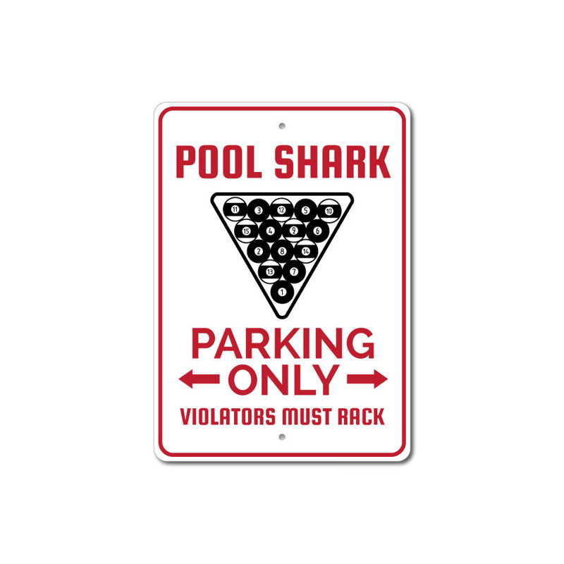 Enseigne de piscine Pool Shark, H 14 po x l 10 po x P 0,04 po