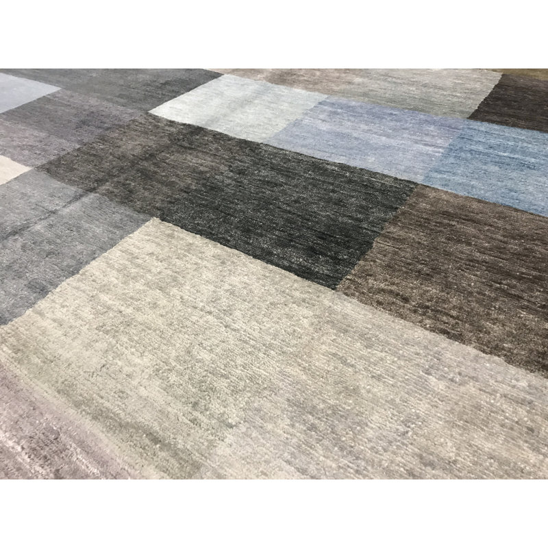 Himalayan Hand Woven Wool Checkered Area Rug