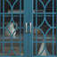 Meuble télé 63 po, buffet, armoire de rangement, bleu sarcelle, buffet 63 po