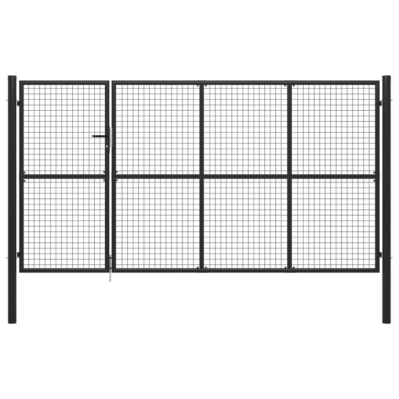 Tanna 350 cm W Gate Fencing, 200 cm H x 350 cm W x 6 cm D, Anthracite