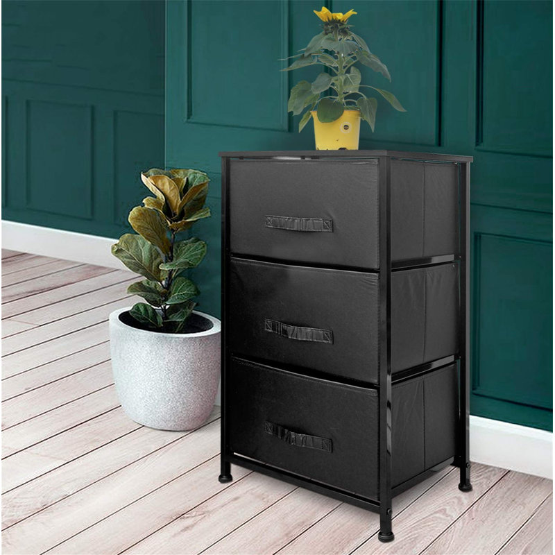 Toston 45cm W 3 - Drawer Chest of Drawers, Black