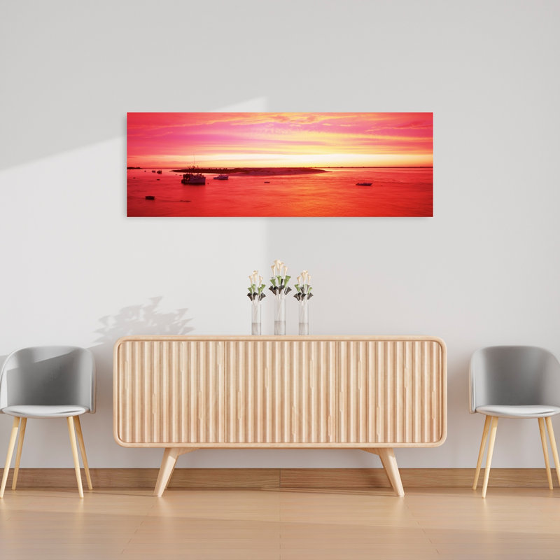 Sunrise Chatham Harbor Cape Cod MA USA by Walter Bibikow - Wrapped Canvas Panoramic Print, 40.64 cm H x 121.92 cm W