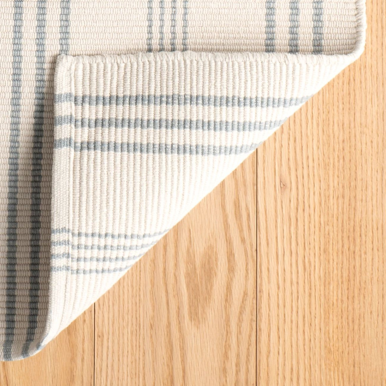 Swedish Stripe Handwoven Cotton Rug, Rectangle 7'6" x 9'6"