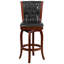 Tabouret de bar en bois de 30 po de hauteur avec dossier capitonné et siège pivotant LeatherSoft Achilles-24678112-45047033