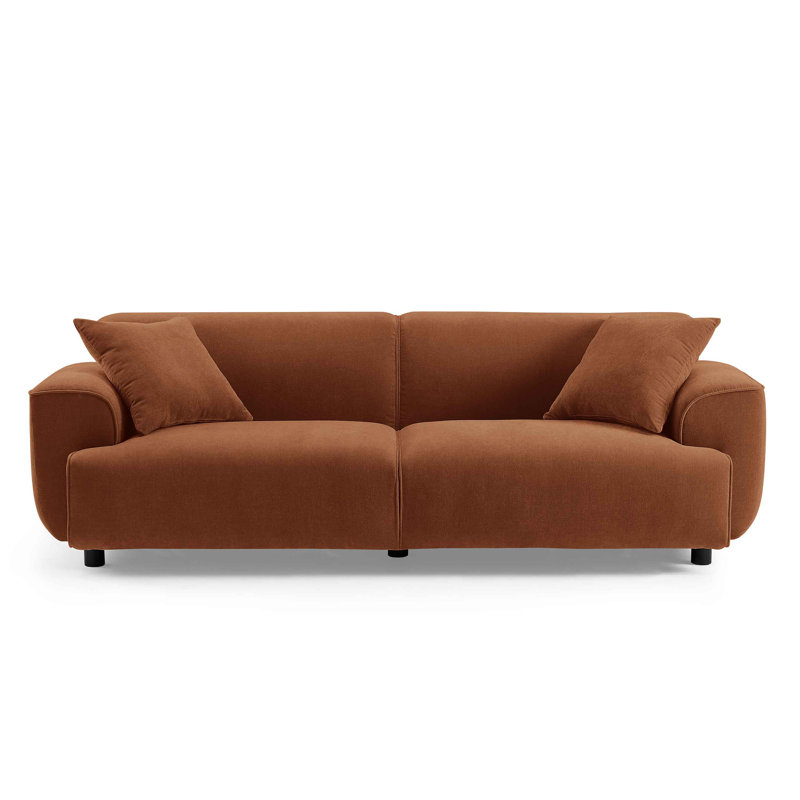 Modern Wallas Sofa Set, Rayon/Viscose, Dark Rust