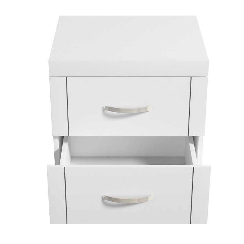 Avigail 20.31" 2 Drawer Nightstand, White, Individual