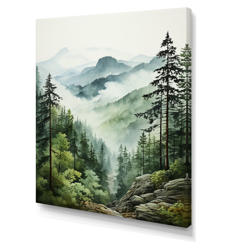 «Soft Soft Redwood Trees In Us Forest I», reproduction d'art sur toile, Toile tendue, 40" H x 30" W