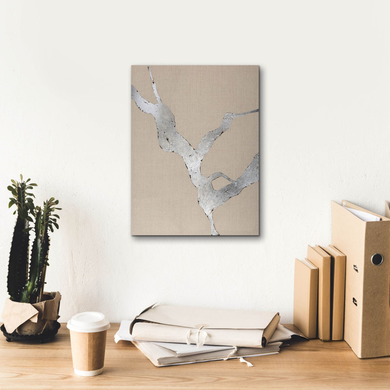  «Faultline Silver» par Design Fabrikken, art mural sur toile, 12 po x 16 po