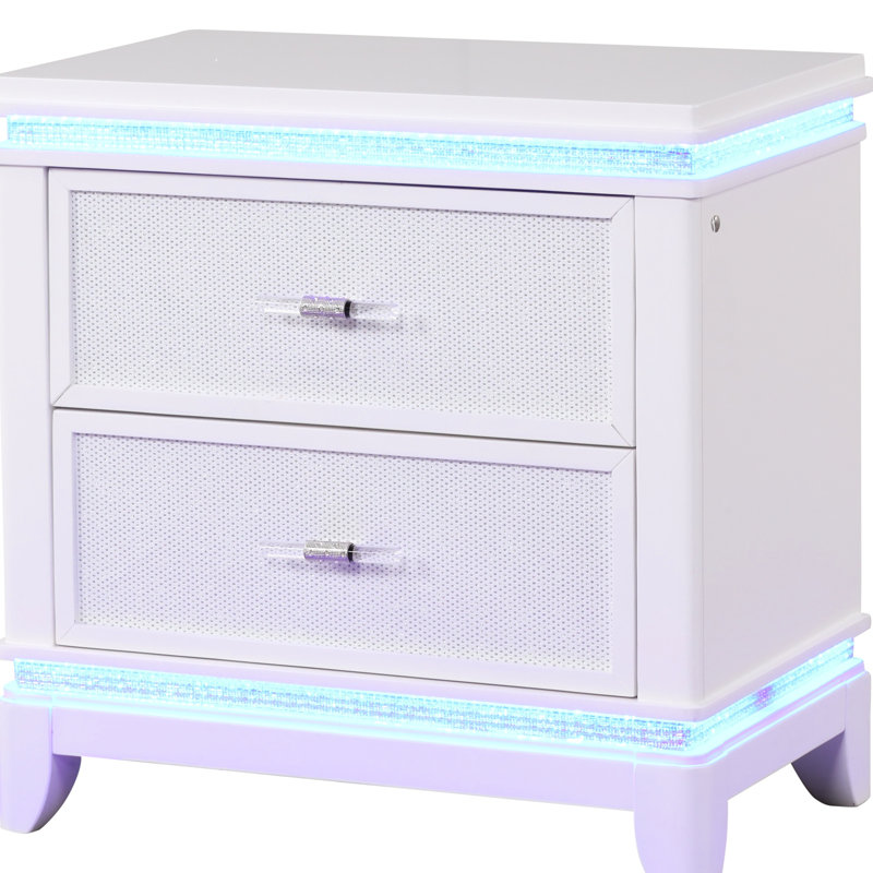 Table de chevet blanche laiteuse avec solution de rangement de qualité
