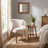 Upholstered Dining Chair with Wooden Legs-1130906505