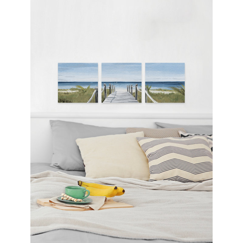 " Sweeping Ocean View " by Marmont Hill 3 - Pieces, 48" H x 48" W