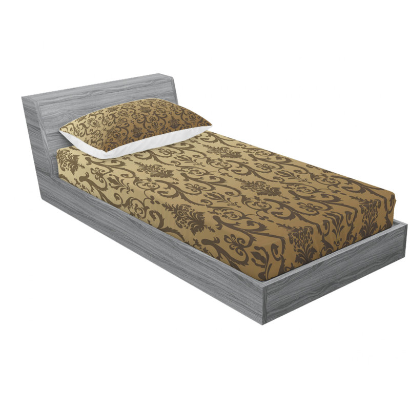 Microfiber Paisley Sheet Set, Twin XL Sheet Set with Fitted Sheet, Paisley