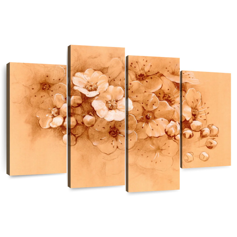 Harnek Orange Pastel Spring Flowers